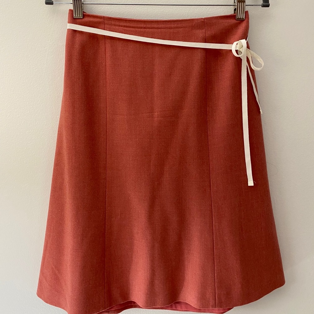 J Crew Red Skirt with Original Ribbon Size 4
